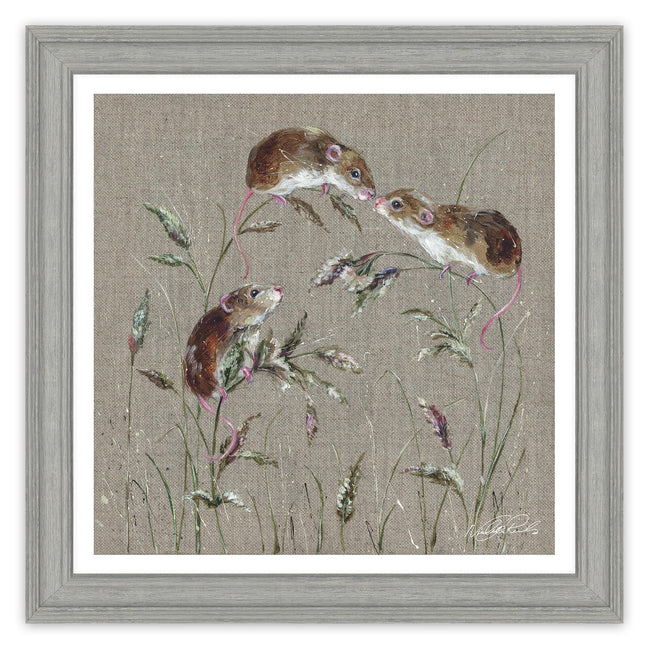 Framed Print Wall Art, 35 x 35cm Mousing Around by Nicola Jane Rowles
