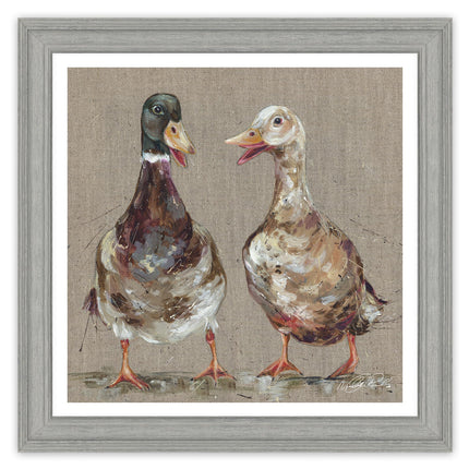Framed Print Wall Art, 35 x 35cm, Duck Design by Nicola Jane Rowles