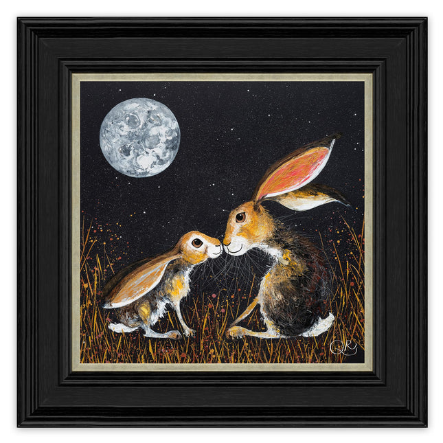 Framed Print Wall Art, 40 x 40cm, Rabbit Design