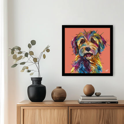 Cockapoo Dog Framed Print Wall Art, 43 x 43cm, Luna by Louise Luton