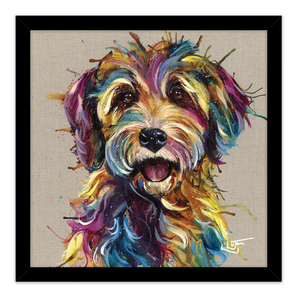 Cockapoo Dog Framed Print Wall Art, 43 x 43cm, Lola by Louise Luton
