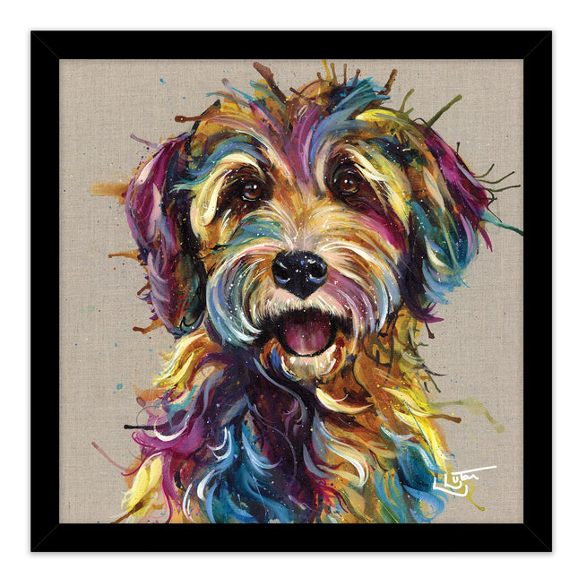 Cockapoo Dog Framed Print Wall Art, 43 x 43cm, Lola by Louise Luton