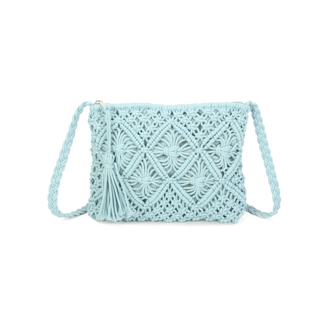 Crochet Crossbody Bag with Zip Closure - Available in 4 Colours