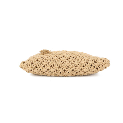 Crochet Crossbody Bag with Zip Closure