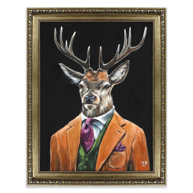 ‘Gentleman Stag’ Framed Print by Louise Brown