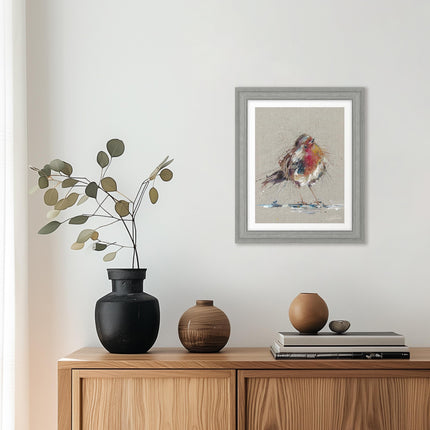 ‘Thinking of You' Redbreast Robin Framed Print by Nicola Jane Rowles