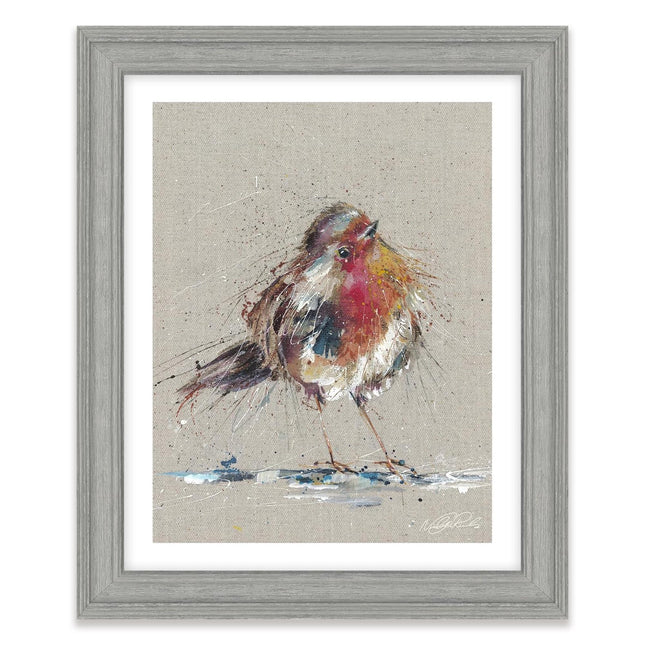‘Thinking of You' Redbreast Robin Framed Print by Nicola Jane Rowles