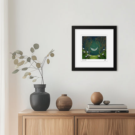 ‘Raincatcher’ Sheep & Moon Framed Print by Geoff Beckett