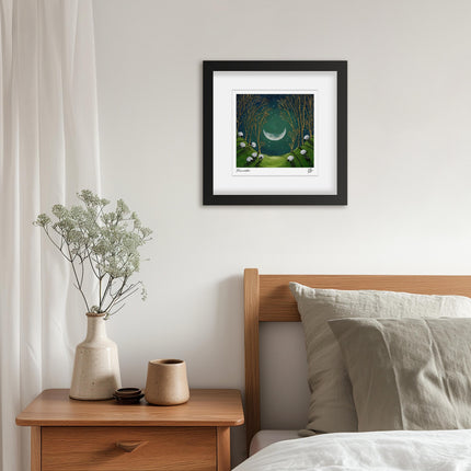 ‘Raincatcher’ Sheep & Moon Framed Print by Geoff Beckett