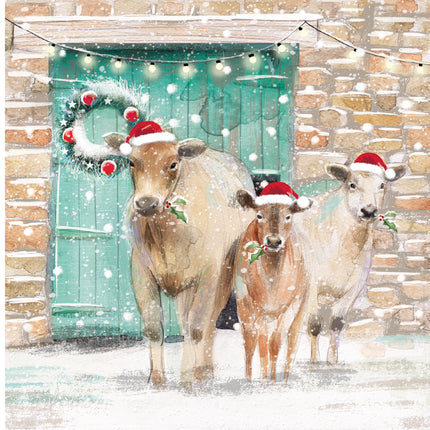 Charity Christmas Cards – Festive Farm Animals Snow Design Pack