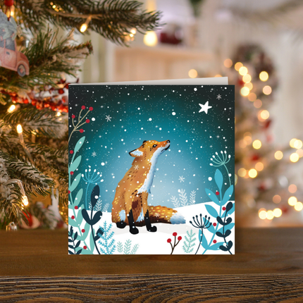 Charity Christmas Cards – Starlit Fox & Hedgehog Festive Design Pack