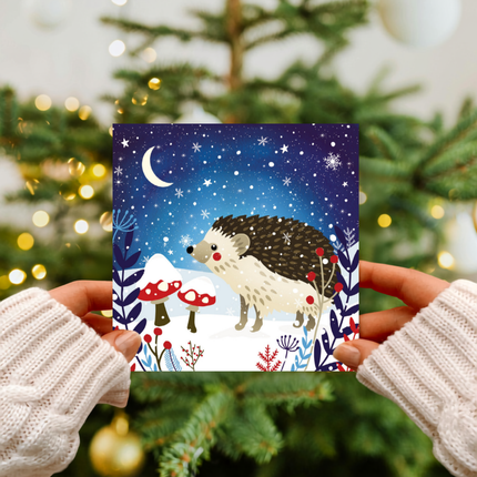 Charity Christmas Cards – Starlit Fox & Hedgehog Festive Design Pack