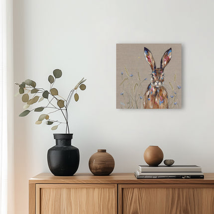 ‘Hare and Barley’ Canvas Wall Art by Louise Luton