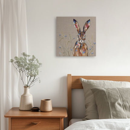 ‘Hare and Barley’ Canvas Wall Art by Louise Luton