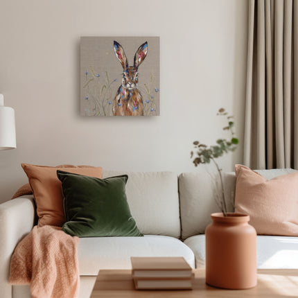 ‘Hare and Barley’ Canvas Wall Art by Louise Luton