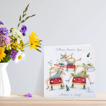 Birthday Card for Women – Funny Gin Themed Blank Greeting Card