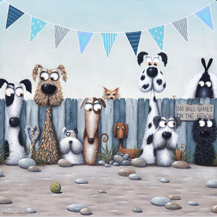 ‘No Ball Games' Canvas Print by Simon Clarke