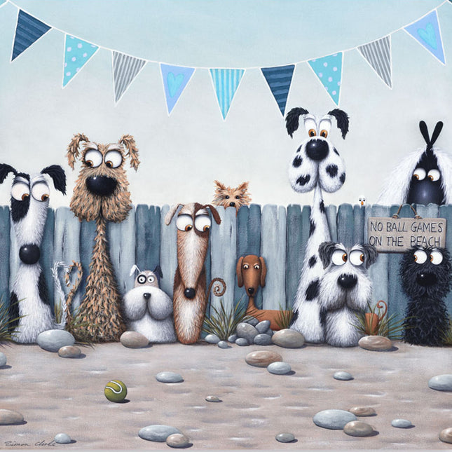 ‘No Ball Games' Canvas Print by Simon Clarke