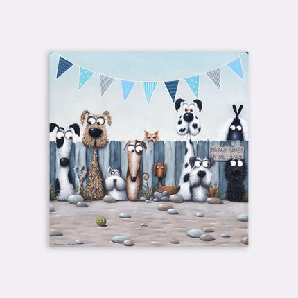 ‘No Ball Games' Canvas Print by Simon Clarke