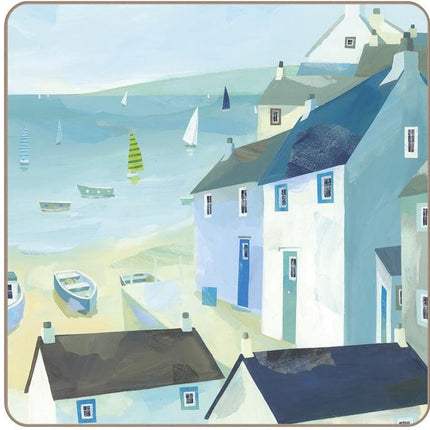 Coastal Village Drinks Coasters – Set of 4