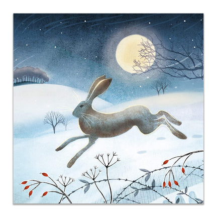 Charity Christmas Cards – Leaping Hare & Moon Design, Pack of 8