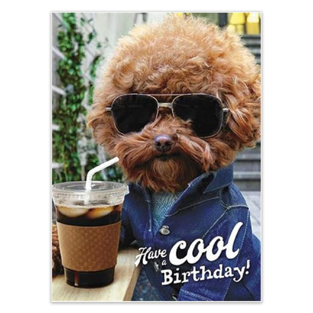 Birthday Card for Men or Women – Funny Dog with Sunglasses Chill Design