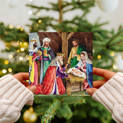 Charity Christmas Cards – Religious Nativity Scene Design, Pack of 6