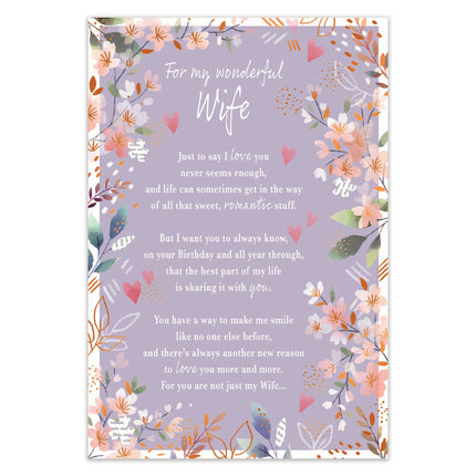 Birthday Card for Wife – Sentimental Floral Cherry Blossom Design