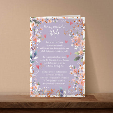 Birthday Card for Wife – Sentimental Floral Cherry Blossom Design