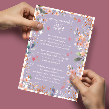 Birthday Card for Wife – Sentimental Floral Cherry Blossom Design