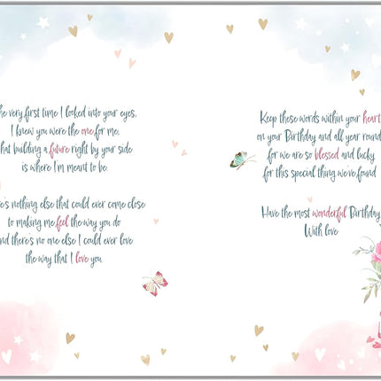 Birthday Card for Wife – Floral & Sentimental Verse Design
