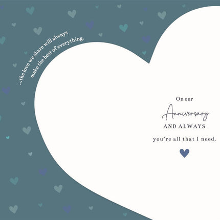 Anniversary Card for Husband – Love Heart Balloons Design with Foil Details