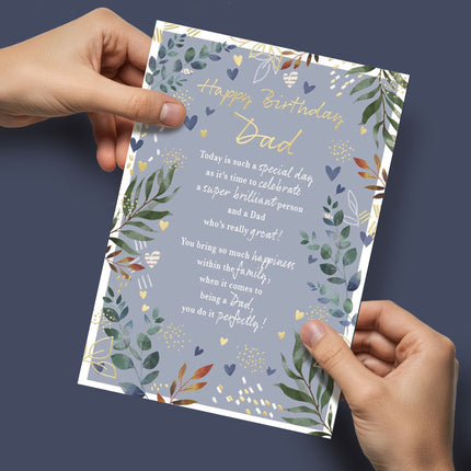 Birthday Card for Dad – Sentimental Verse Design