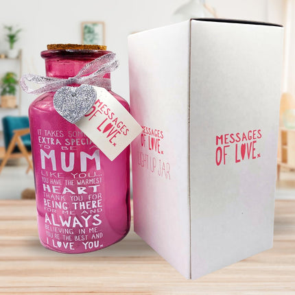 Light Up Jar for Mum - Message of Love Home Décor