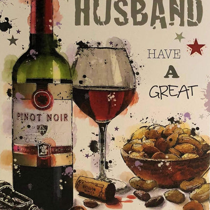 Birthday Card for Husband – Red Wine ‘To My Special Husband’ Design