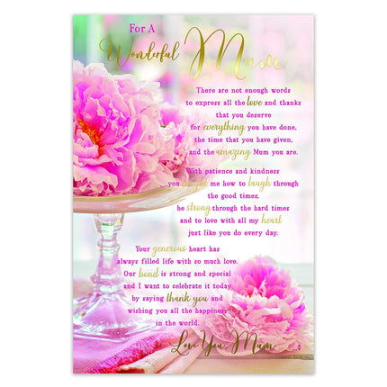 Birthday Card for Mum – Sentimental Flowers & Stand Design