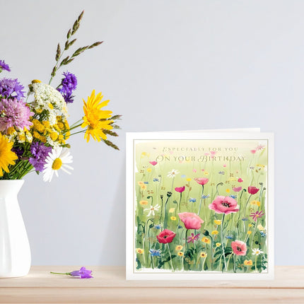 Birthday Card for Women – Wildflower Meadow Floral Design