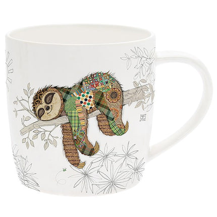 Bug Art Illustrated Sloth Ceramic Mug – Relaxed Animal Design Tea & Coffee Cup