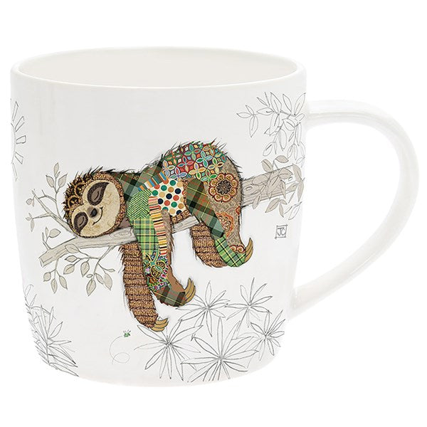 Bug Art Illustrated Sloth Ceramic Mug – Relaxed Animal Design Tea & Coffee Cup