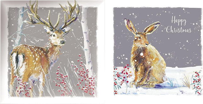 Charity Christmas Cards – Stag & Hare Winter Woodland Design Pack