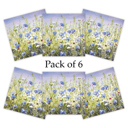 Blank Notecards – Noel Tatt Floral Wildflower Meadow Design, Pack of 6
