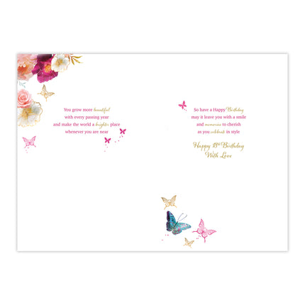Birthday Card for Granddaughter – Elegant 18th Birthday Design