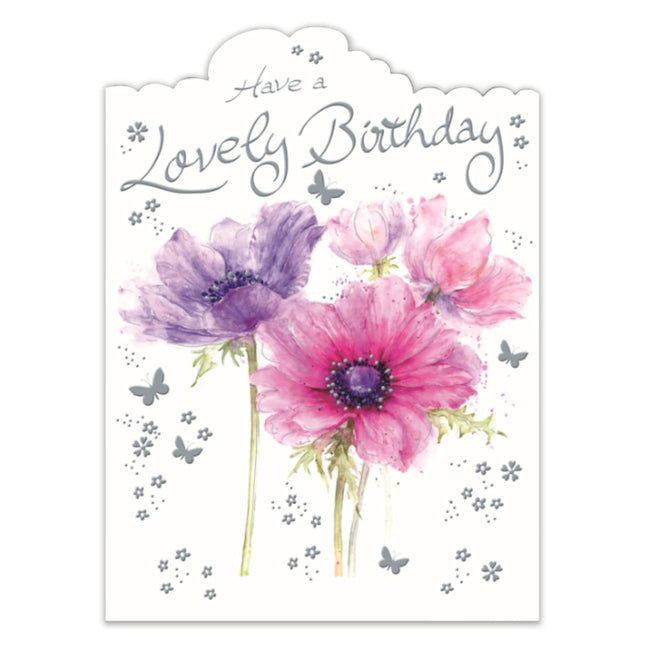 Birthday Card for Women – Watercolour Floral, Embossed & Foil Design