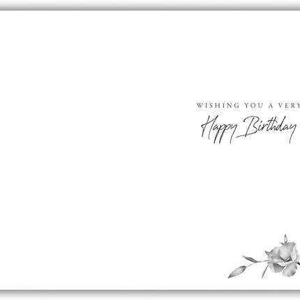 Birthday Card for a Special Friend – Gin Bottle & Flowers Design with Foil Details
