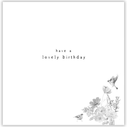 Birthday Card for Women – Birdbath Floral Garden Design