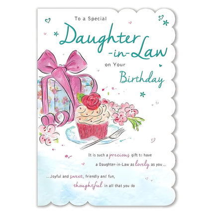 Birthday Card for Daughter-in-Law – Cupcake & Flowers Special Design