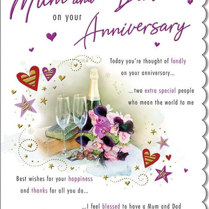 Anniversary Card for Mum & Dad – Traditional Sentimental Design