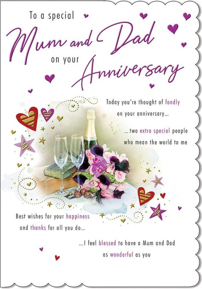 Anniversary Card for Mum & Dad – Traditional Sentimental Design