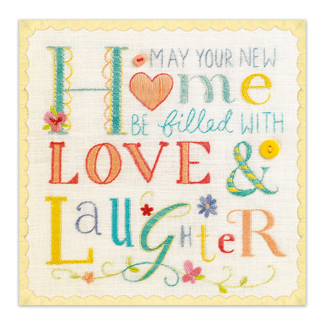 New Home Congratulations Card – Embroidered Design