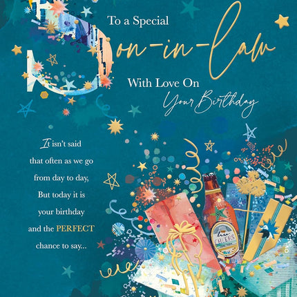 Birthday Card for Son-In-Law – Artistic Present Hamper Design